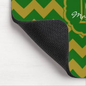 SC Zickzack Mouse Pad Green und Gold Mousepad (Ecke)