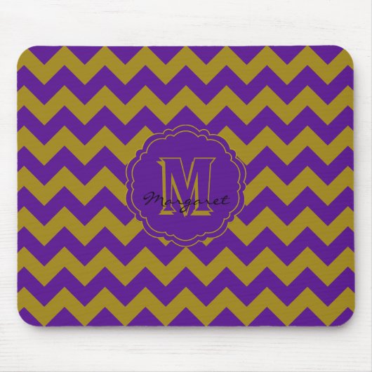 SC Zickzack Mouse Pad Lila und Gold Mousepad (Vorne)