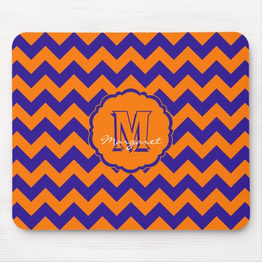 SC Zickzack Mouse Pad-Orange und Blau Mousepad (Vorne)