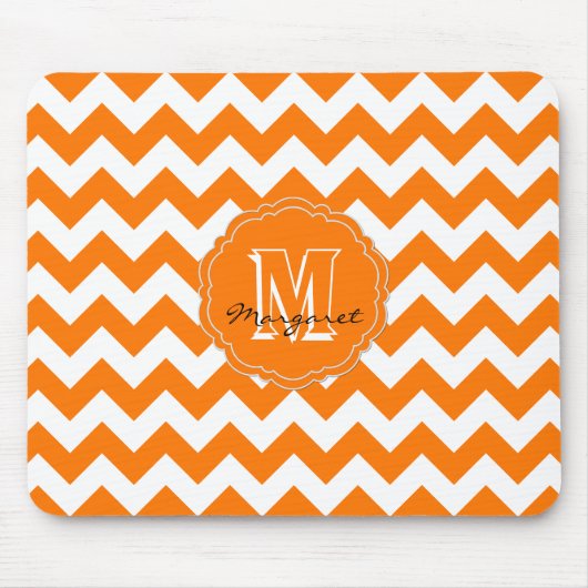 SC Zickzack Mouse Pad Orange und White Mousepad (Vorne)