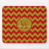 SC Zickzack Mouse Pad Red und Gold Mousepad (Vorne)