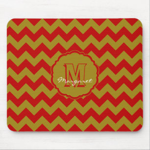 SC Zickzack Mouse Pad Red und Gold Mousepad