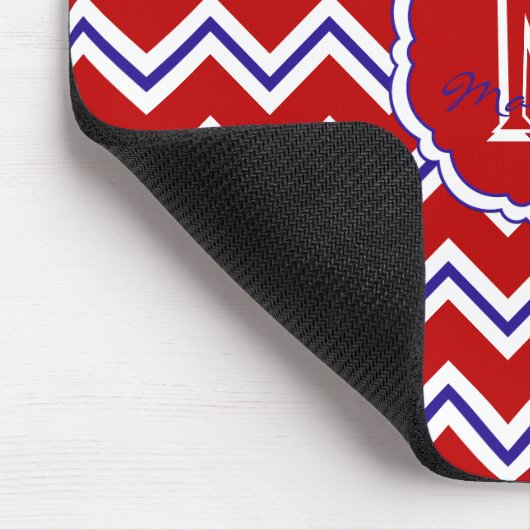 SC Zickzack Mouse Pad Red, White and Blue Mousepad (Ecke)