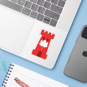 SCA Castel Rouge Custom-Cut Vinyl Sticker (Laptop mit iPhone)