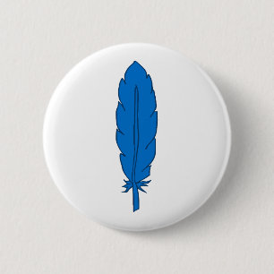 SCA Clan Blue Feather Button
