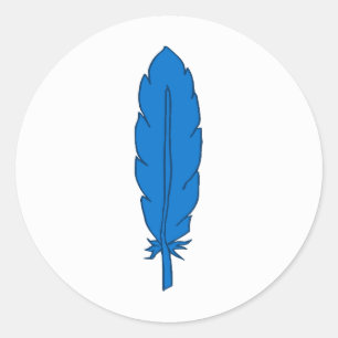 SCA Clan Blue Feather Runder Aufkleber