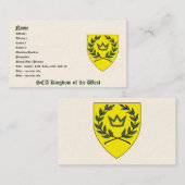 SCA Königreich der WestVisitenkarte Visitenkarte (Vorne/Hinten)