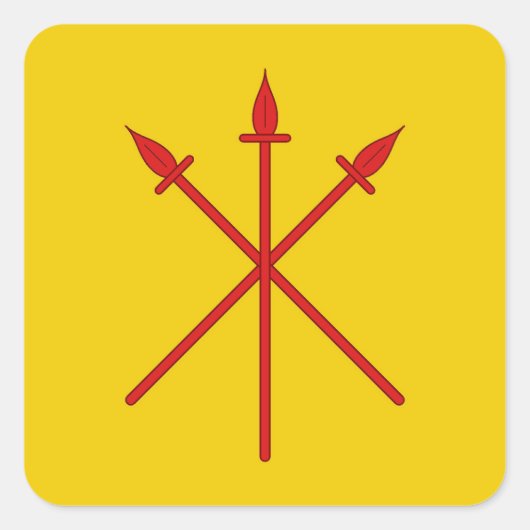 SCA Red Spears Populace Abzeichen Quadratischer Aufkleber (Vorderseite)