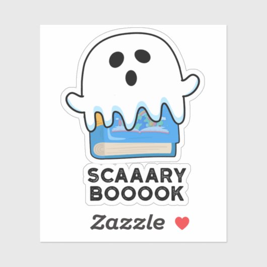 Scaaary Booook Funny Ghost Book Pub Aufkleber (Blatt)