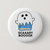 Scaaary Booook Funny Ghost Book Pub Button (Vorderseite)