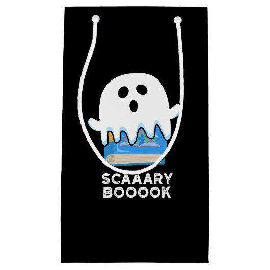Scaaary Booook Funny Ghost Book Pub Dark BG Kleine Geschenktüte (Vorderseite)