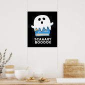 Scaaary Booook Funny Ghost Book Pub Dark BG Poster (Küche)