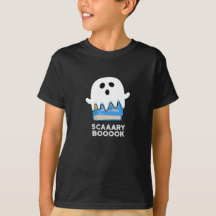 Scaaary Booook Funny Ghost Book Pub Dark BG T-Shirt