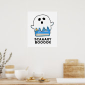 Scaaary Booook Funny Ghost Book Pub Poster (Küche)
