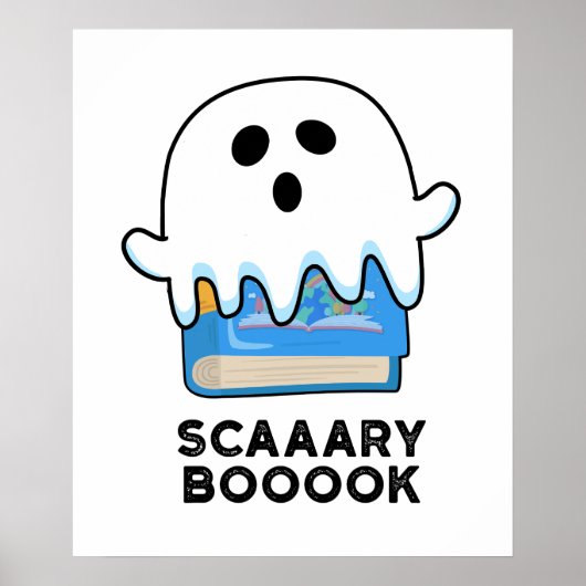 Scaaary Booook Funny Ghost Book Pub Poster (Vorne)