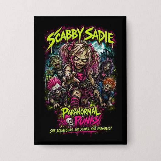 Scabby Sadie – Paranormale Punks Button (Vorderseite)