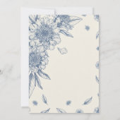 Scabiosa Delft Blau Toile Einladung (Rückseite)