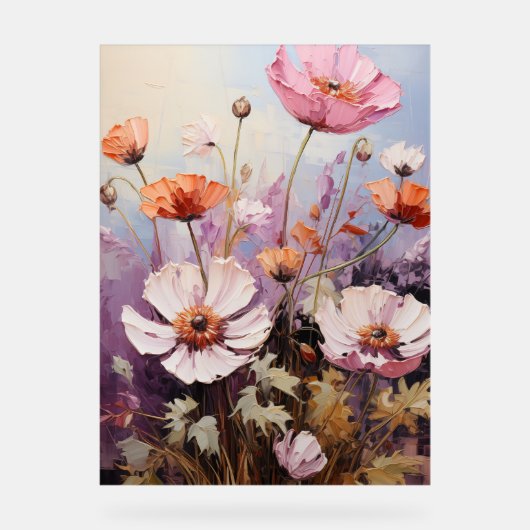 Scabiosa - Impasto Floral Acrylschild (Vorderseite)