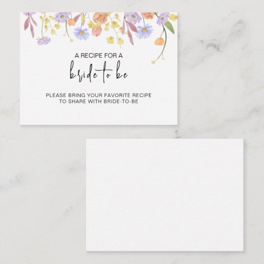 Scabiosa Wildblume Brautparty Anfrage Mitteilungskarte (Vorne/Hinten)