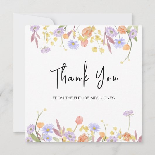 Scabiosa Wildblume Brautparty Danke-Card (Vorderseite)