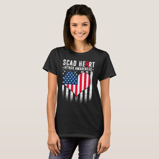 SCAD Heart Attack Survivor Erholung Warrior Awaren T-Shirt (Vorne ganz)