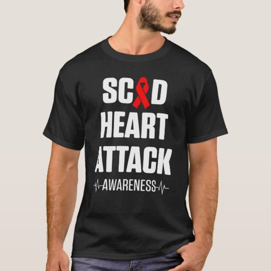 SCAD Heart Attack Survivor Heartbeat Warrior Aware T-Shirt (Vorderseite)