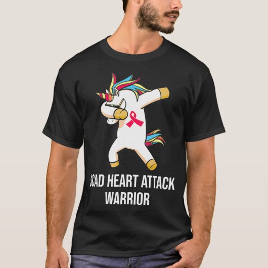 SCAD Heart Attack Survivor Unicorn Warrior Awarene T-Shirt (Vorderseite)