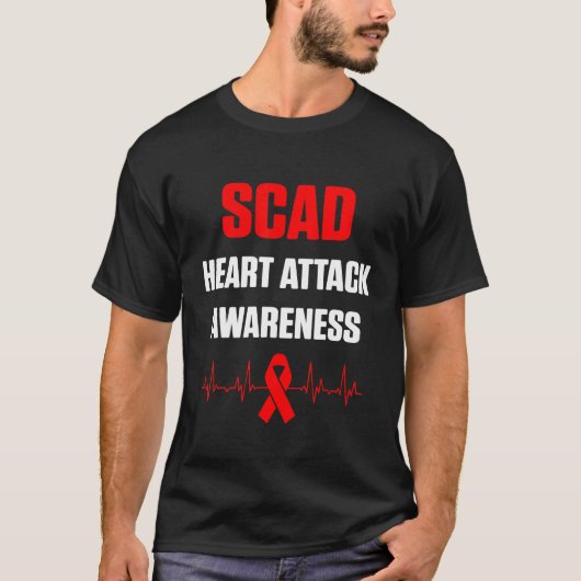 SCAD Herzattacken Überlebender Heartbeat Warrior A T-Shirt (Vorderseite)