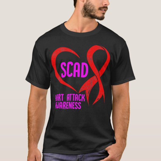 SCAD Herzinfarkt Überlebender Pride Krieger Bewuss T-Shirt (Vorderseite)