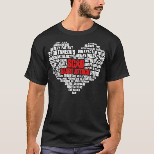SCAD Herzinfarkt Überlebender Pride Krieger Bewuss T-Shirt (Vorderseite)