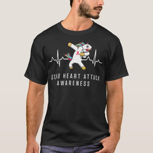 SCAD Herzinfarktsüberlebende Unicorn Beat Warrior  T-Shirt (Vorderseite)