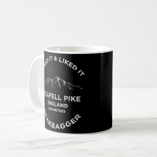 Scafell Pike Cumbria Peakbagging Kaffeetasse (Vorderseite Links)