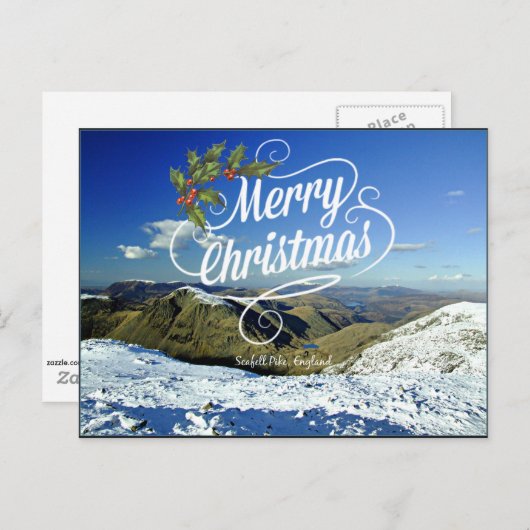 Scafell Pike, England - Weihnachtsgrüße Postkarte (Vorne/Hinten)