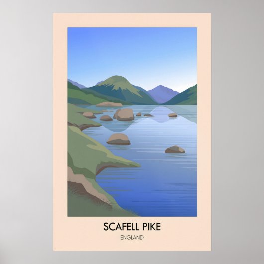 Scafell Pike modernes Reiseposter Poster (Vorne)