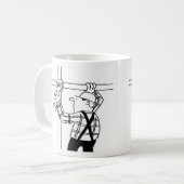 Scaffolder Cartoon Kaffeemaschine Tasse (Vorderseite Links)
