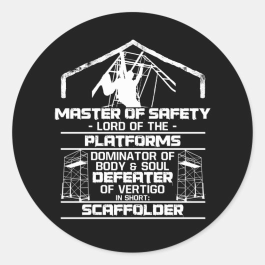 Scaffolder Master Safety Lord Platforms Runder Aufkleber (Vorderseite)