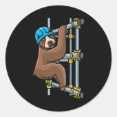 Scaffolder Sloth Scaffolding Runder Aufkleber (Vorderseite)