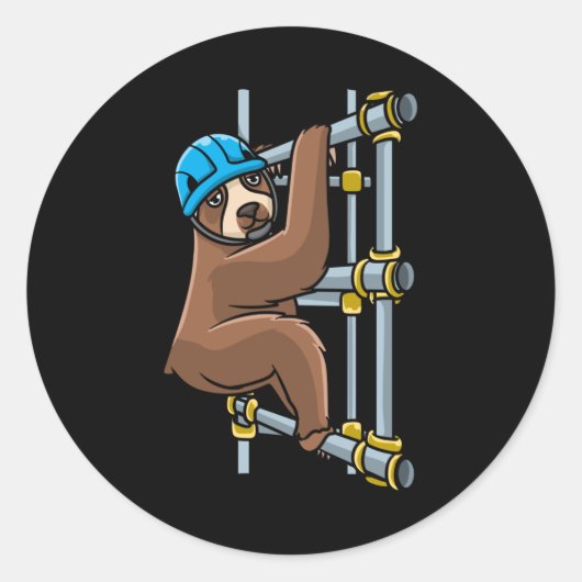 Scaffolder Sloth Scaffolding Runder Aufkleber (Vorderseite)