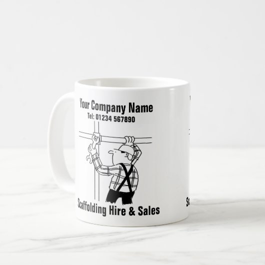 Scaffolding Hire & Sales Cartoon Kaffeetasse (Vorderseite Links)