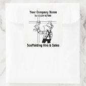 Scaffolding Hire & Sales Cartoon Quadratischer Aufkleber (Tasche)