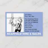 Scaffolding Hire & Sales Cartoon Visitenkarte (Vorderseite)