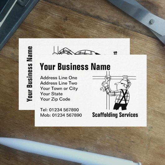 Scaffolding Services Cartoon Business Card Visitenkarte
