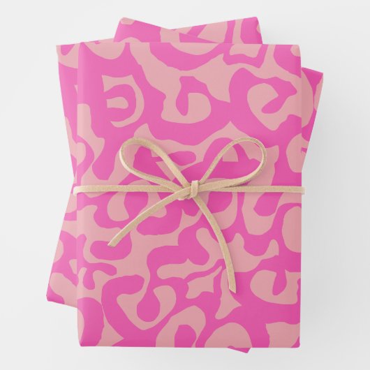 Scala Media Abstrakt Pink Modernes Preppy-Muster Geschenkpapier Set (Beispiel)