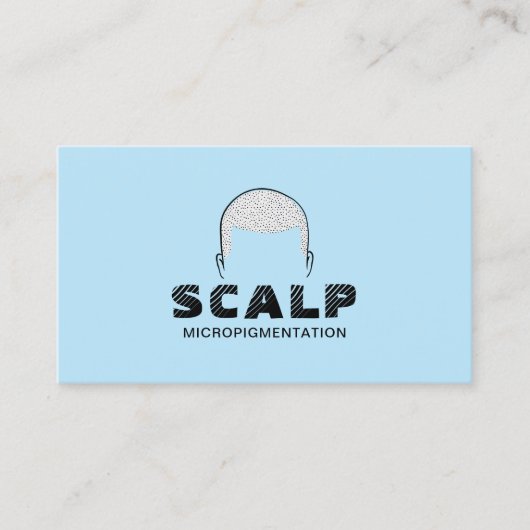 Scala Micropigmentation Hair Tattoo Light Blue Visitenkarte (Vorderseite)