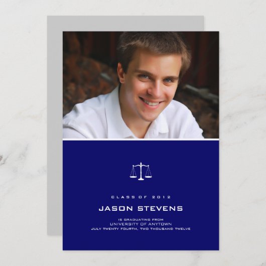 Scales Law in Tinte Abschluss Einladung (Vorne/Hinten)