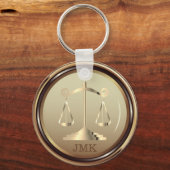 Scales of Justice Law - Golden Keychain Schlüsselanhänger (Vorderseite)