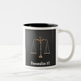 Scales of Justice on Ebony - PERSONALISIEREN SIE E Zweifarbige Tasse