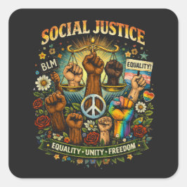 Scales of Justice Quadratischer Aufkleber