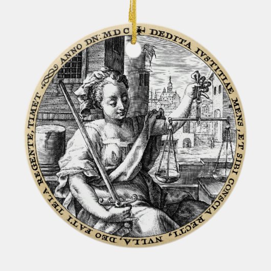 Scales of Justice Sepia Keramikornament (Hinten)