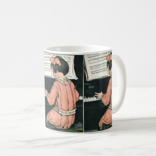 Scales von Jessie Willcox Smith, Piano Music Girl Kaffeetasse (VorderseiteRechts)